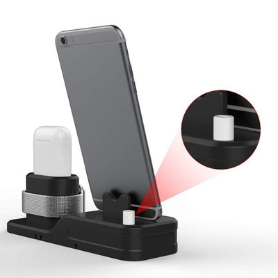 Dock Charger 4 in 1 for Iphone X XR XS MAX Silicone Docking Station for Apple Watch