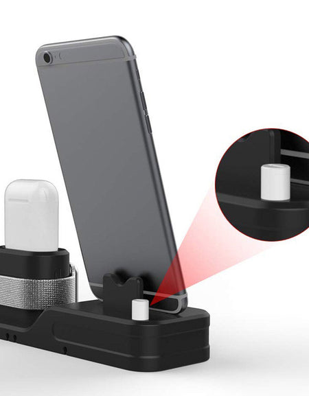 Dock Charger 4 in 1 for Iphone X XR XS MAX Silicone Docking Station for Apple Watch