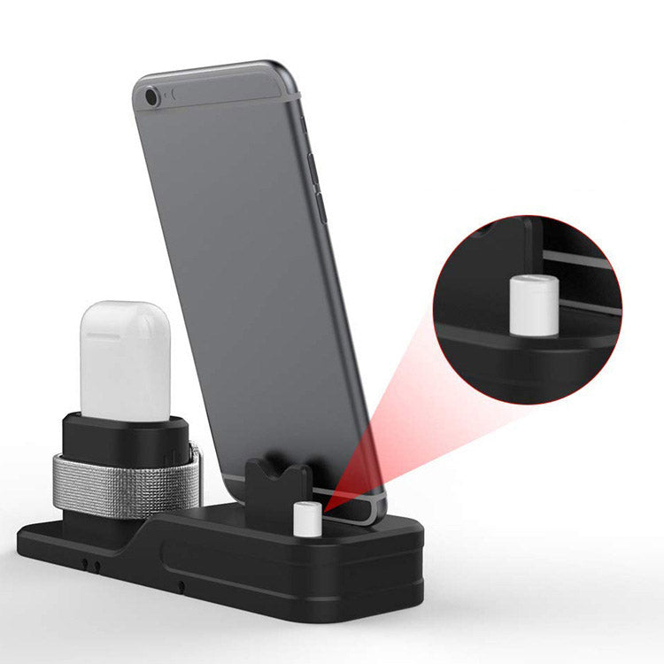 Dock Charger 4 in 1 for Iphone X XR XS MAX Silicone Docking Station for Apple Watch