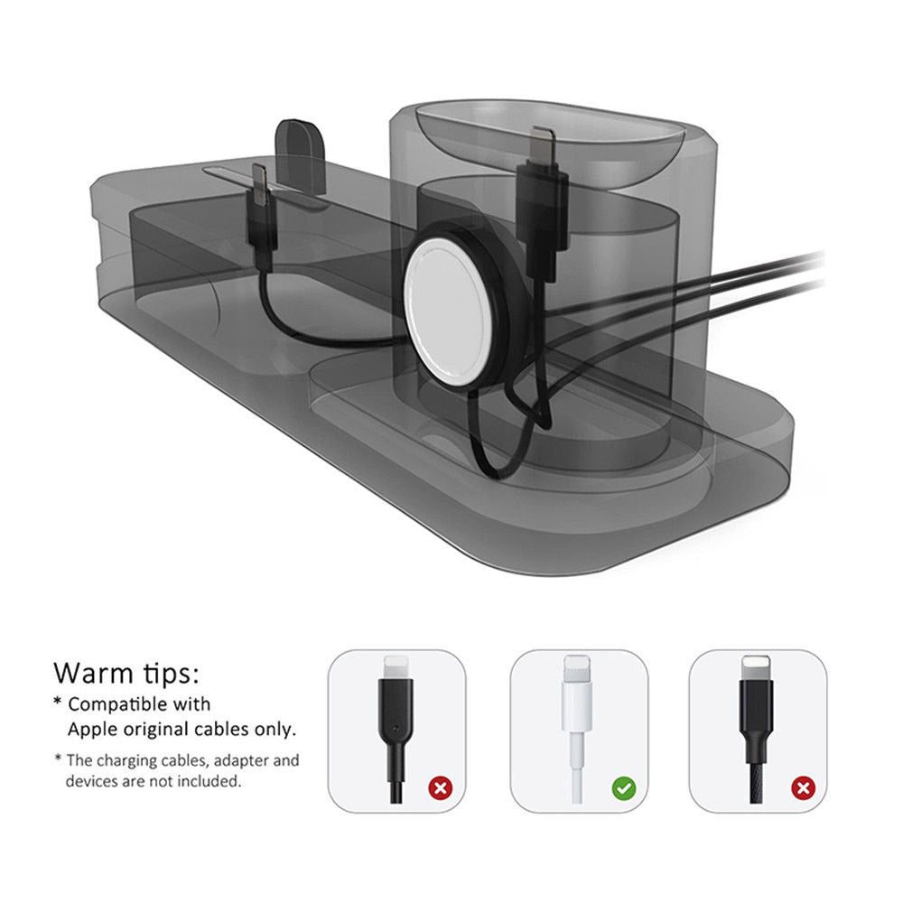 Dock Charger 4 in 1 for Iphone X XR XS MAX Silicone Docking Station for Apple Watch
