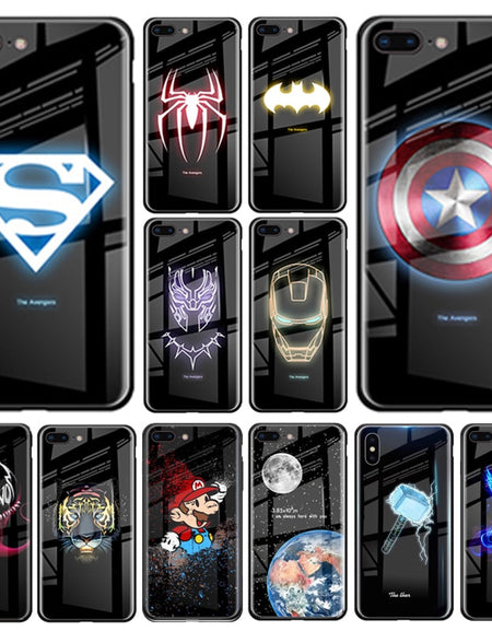 Luxury Luminous Tempered Glass Cases For iPhone XS MAX XR