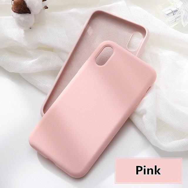Cute Color Silicone  Phone Case For iPhone 6 6s 7 8 Plus