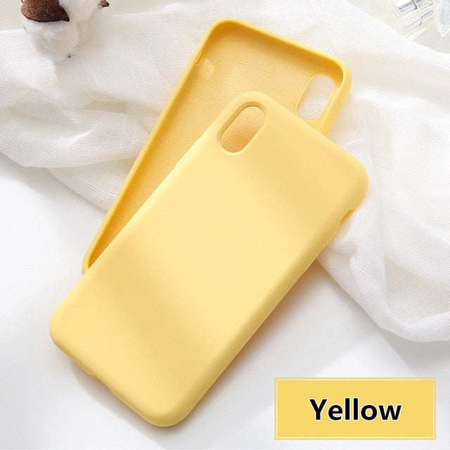 Cute Color Silicone  Phone Case For iPhone 6 6s 7 8 Plus