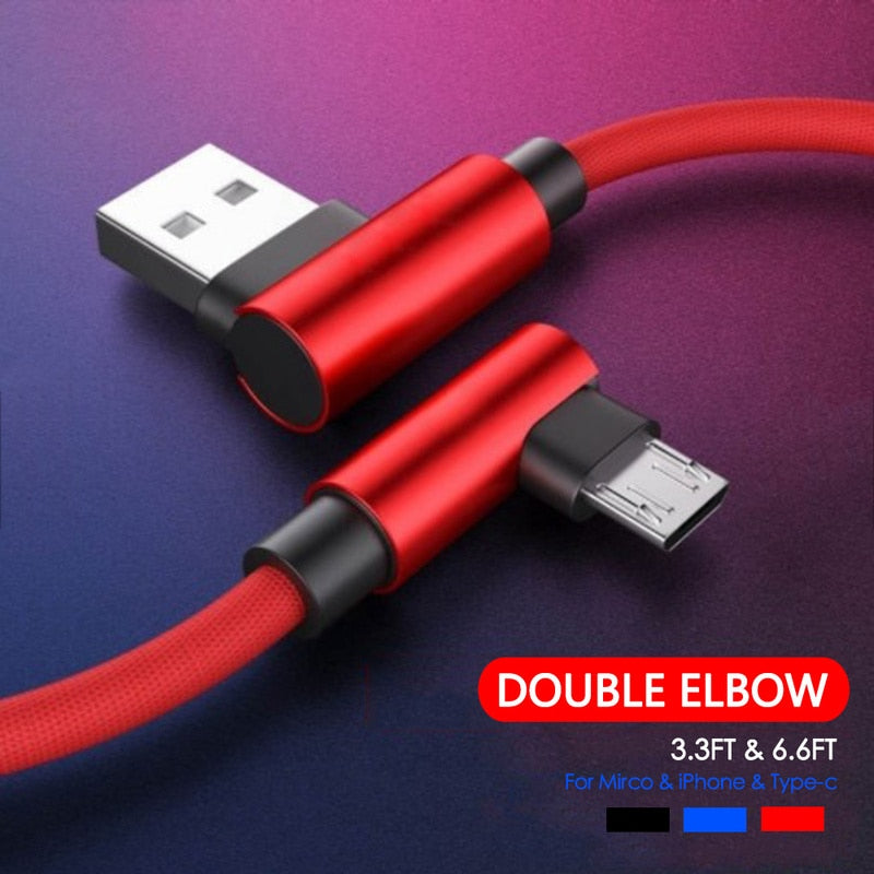 2M Micro USB Cable Fast Charger Braided Data Cable