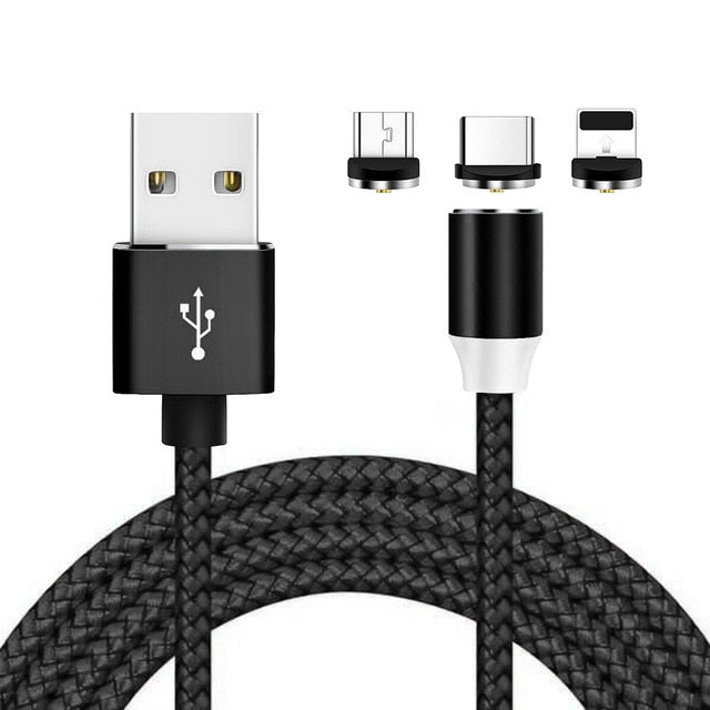 3 in 1 Magnetic Micro USB Cable For iPhone Samsung Type-C