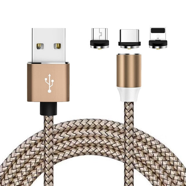 3 in 1 Magnetic Micro USB Cable For iPhone Samsung Type-C