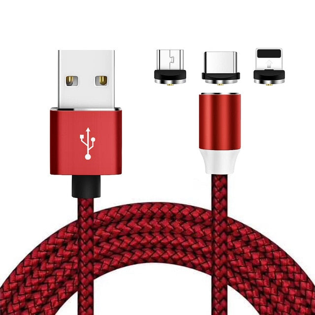 3 in 1 Magnetic Micro USB Cable For iPhone Samsung Type-C