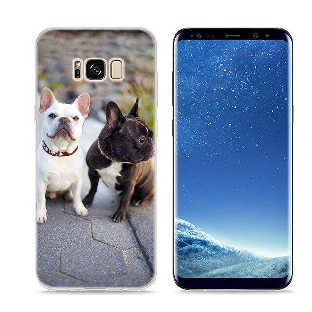 Colorful Bulldog Style Clear Soft Phone Cases For Samsung Galaxy S9 S8 S7