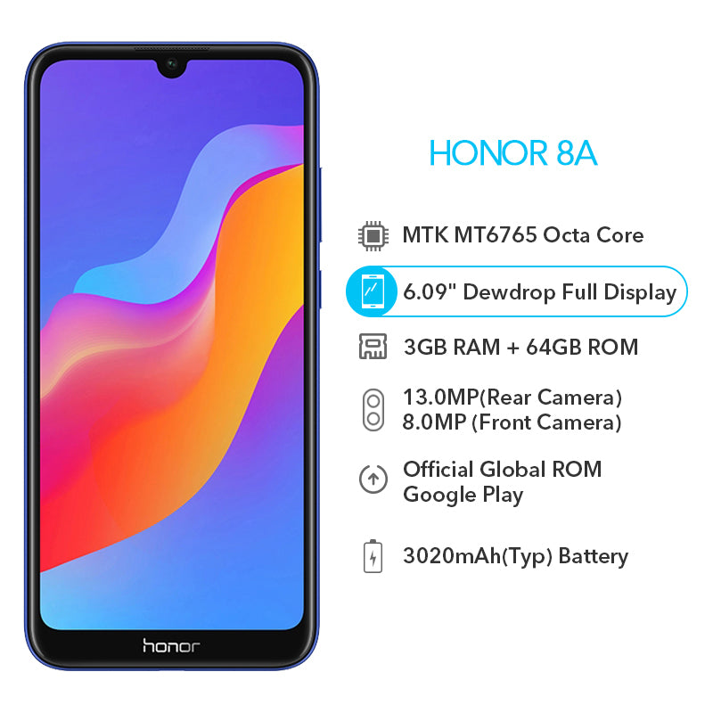 HUAWEI Honor 8A 3GB RAM 64GB ROM Android 9.0