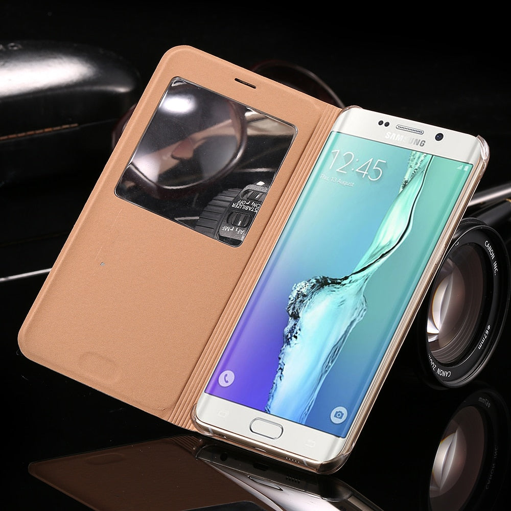 Leather Flip Case For Samsung Galaxy S6 S7 Edge S8 S9 Plus Note 8
