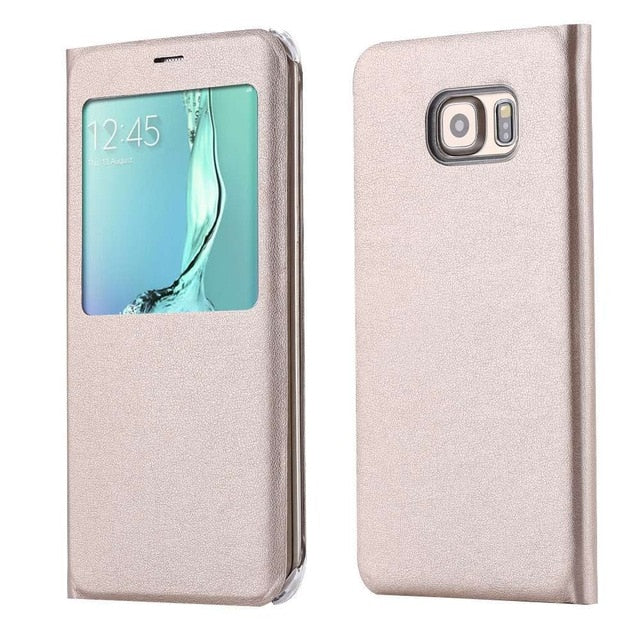 Leather Flip Case For Samsung Galaxy S6 S7 Edge S8 S9 Plus Note 8