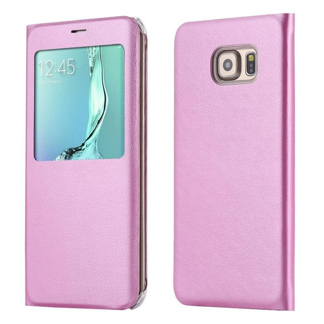Leather Flip Case For Samsung Galaxy S6 S7 Edge S8 S9 Plus Note 8