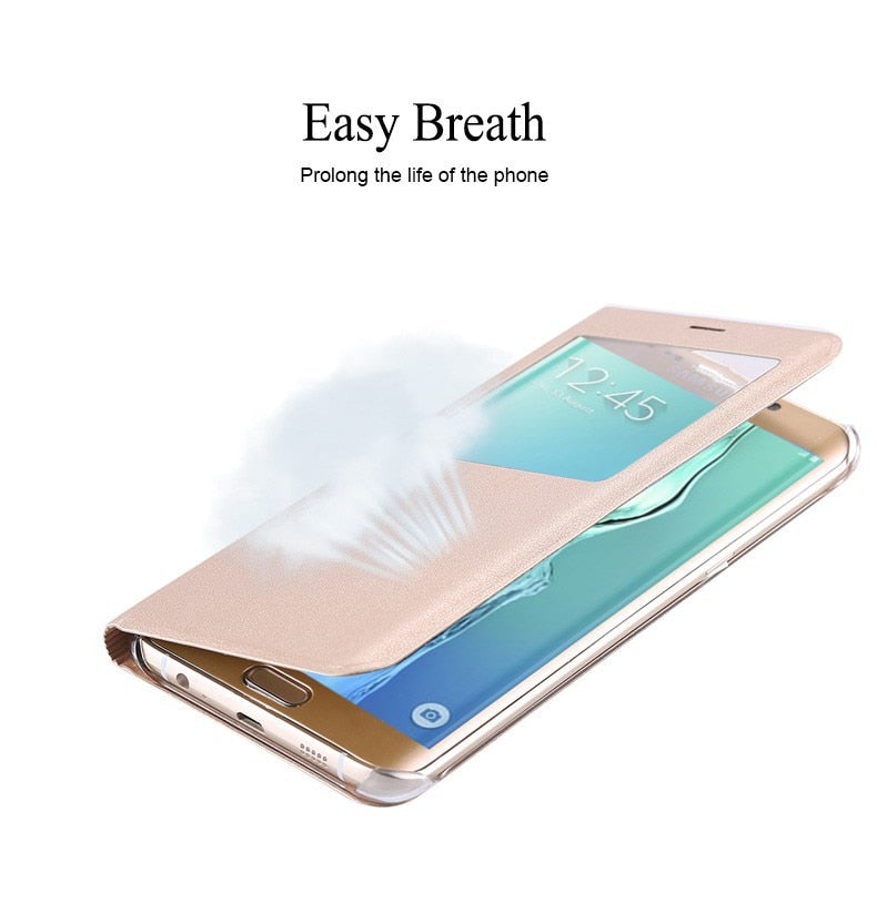 Leather Flip Case For Samsung Galaxy S6 S7 Edge S8 S9 Plus Note 8