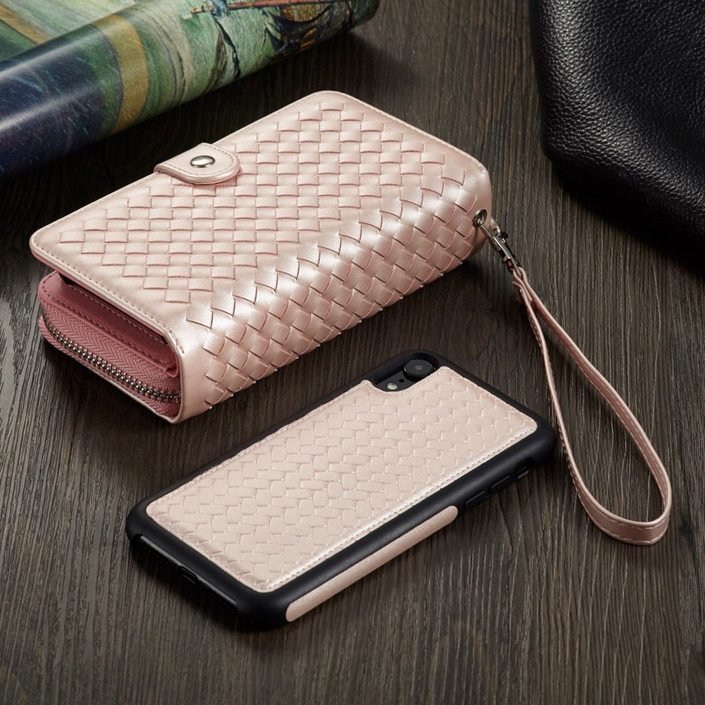 Zipper Split Holster Multi-function Mobile Phone Case For IPhone XR