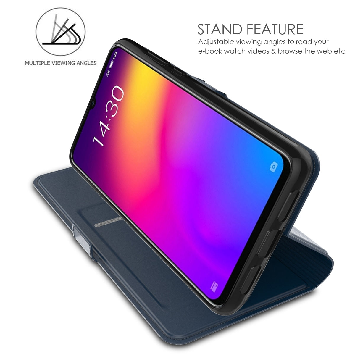 Phone Case For Meizu Note 9 Leather Flip Stand Wallet with Card Holders
