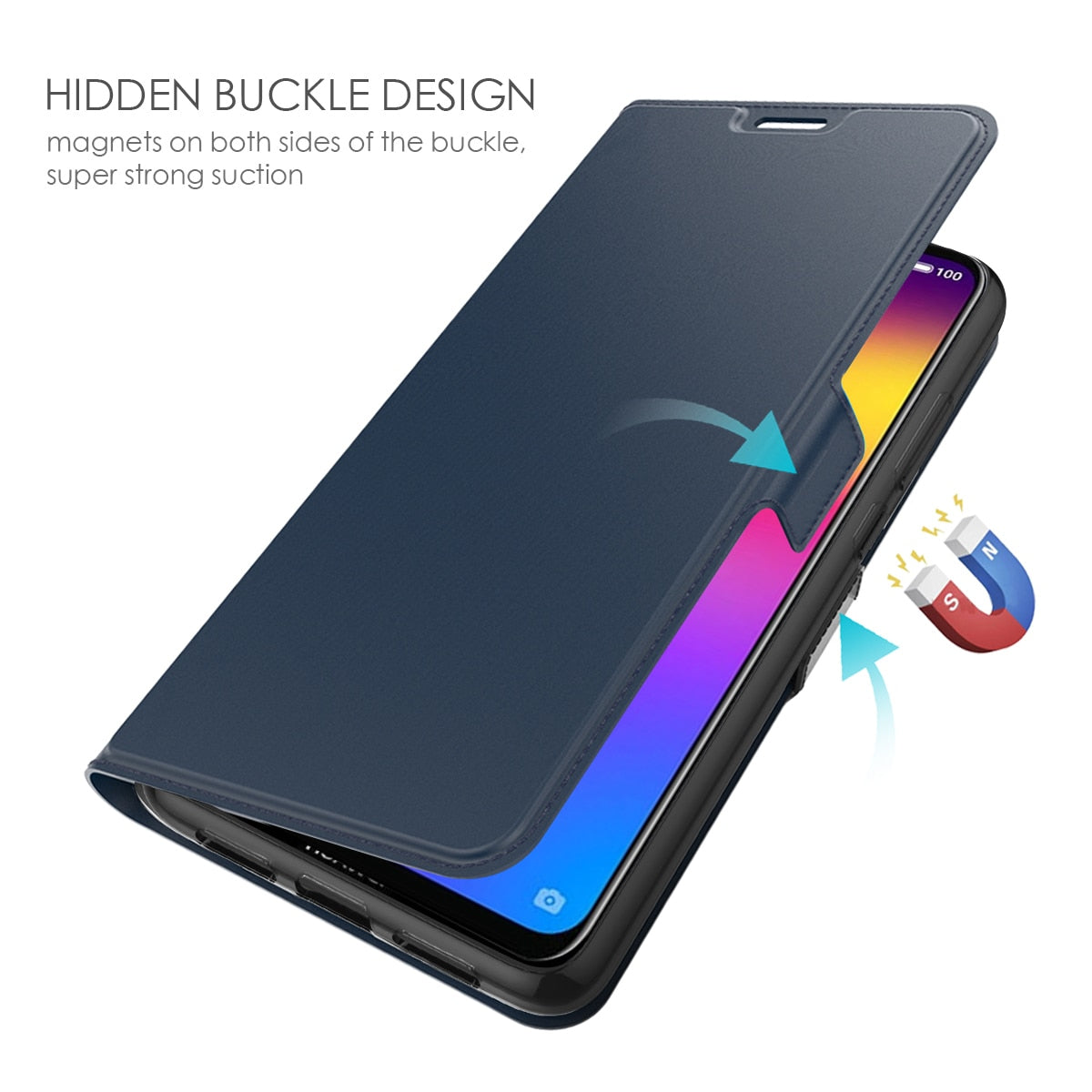 Phone Case For Meizu Note 9 Leather Flip Stand Wallet with Card Holders