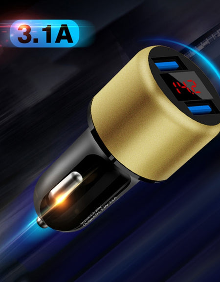 Car Charger Dual USB Port 3.1A for Xiaomi iPhone Samsung