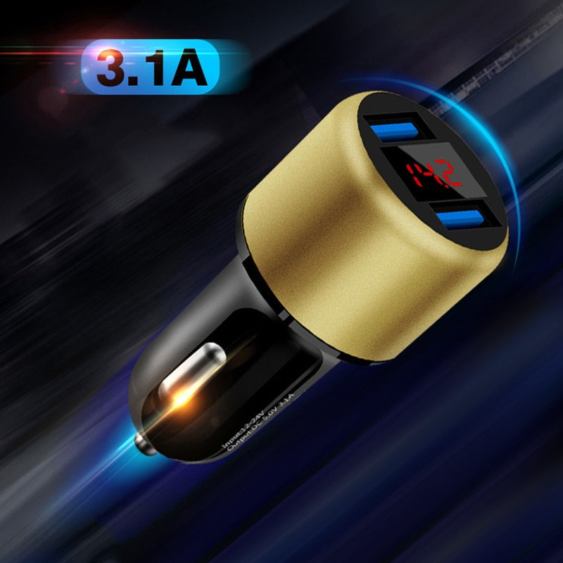 Car Charger Dual USB Port 3.1A for Xiaomi iPhone Samsung