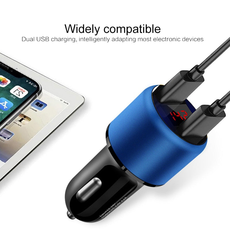 Car Charger Dual USB Port 3.1A for Xiaomi iPhone Samsung