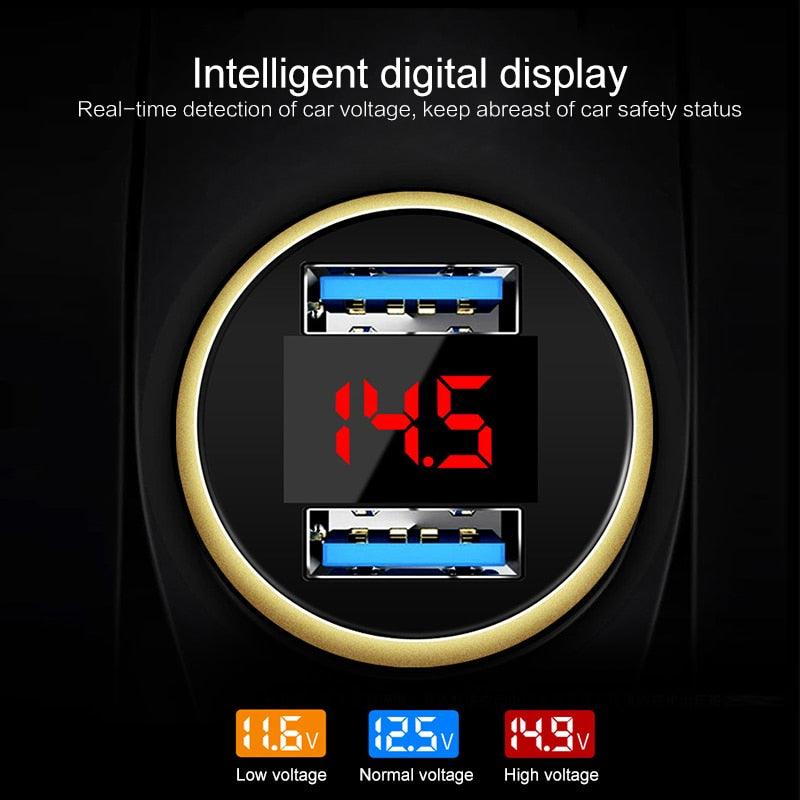 Car Charger Dual USB Port 3.1A for Xiaomi iPhone Samsung