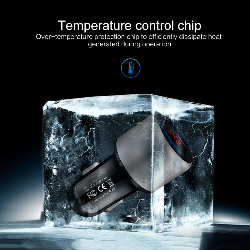 Car Charger Dual USB Port 3.1A for Xiaomi iPhone Samsung