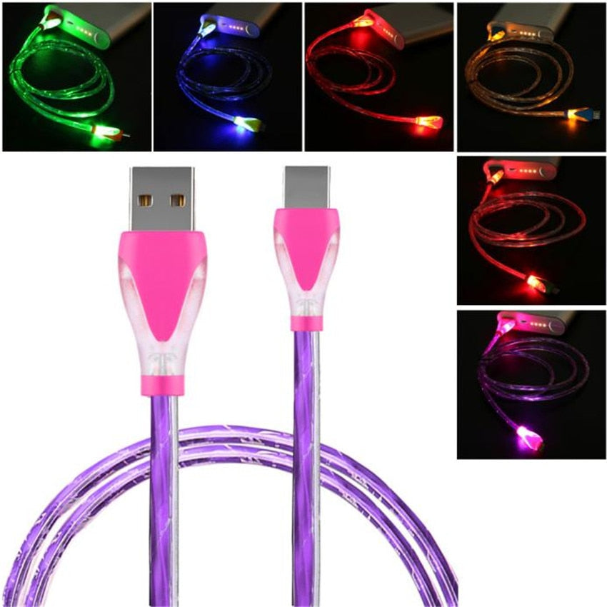 LED Light Micro USB Charger Cable High quality Charging Data